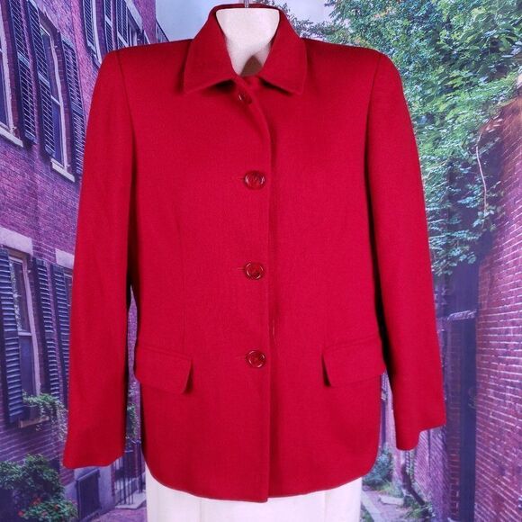 Requirements Red Wool Jacket, Size 8 - Picture 1 of 6